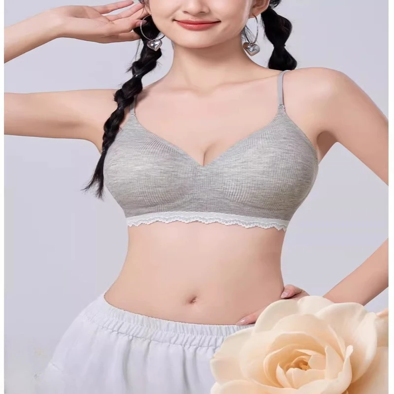 Soutien-gorge rembourré épais push-up pour femme, lingerie sans couture, style à base surélevée, sans armatures, sous-vêtements doux, lingerie sexy pour femme