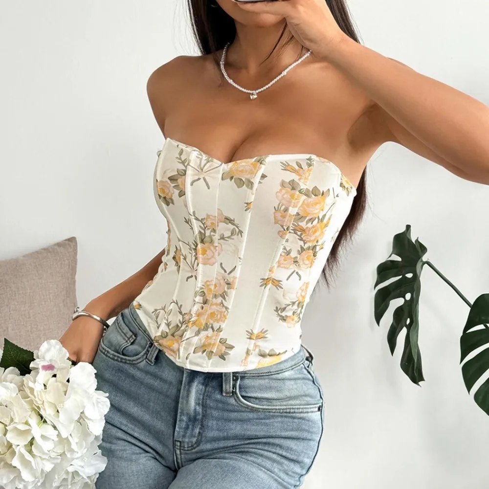 Corset Hotsweet Fashion Clothes Casual Sexy Print Vintage Summer Night Club Tees Y2k Tops Tank Top Women Clothing Streetwear