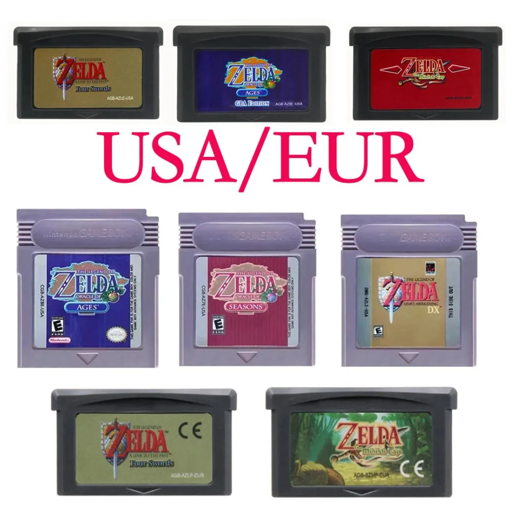 Battery Save Game Cartridge Video Game Console Card Zelda Series Links Awakening Oracle of Ages Seasons High Quality for GBC