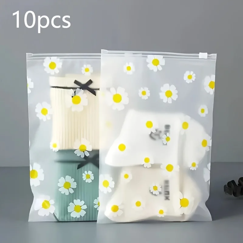 10pcs travel clothing storage bag, reusable transparent clothing packaging bag, underwear storage bag, shoe and hat storage