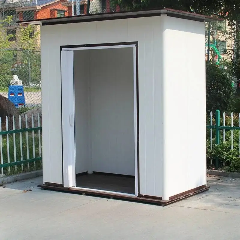 6.9X6.4FT Outdoor Storage Shed, All Weather Metal Sheds with Lockable Doors, Tool Shed for Garden, Patio, Backyard, White