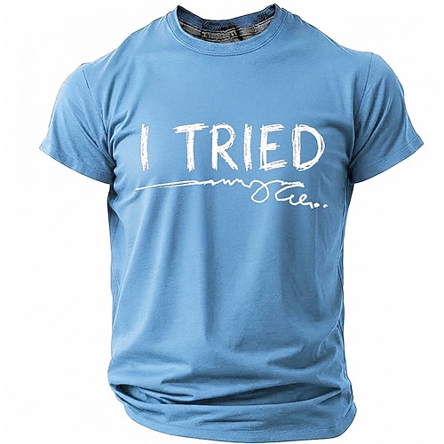 Ich habe versucht, ein lustiges, selbstironisches T-Shirt mit sarkastischem, nachvollziehbarem Humor für Männer zu kaufen. Das Shirt hat einen Rundhalsausschnitt, kurze Ärmel und ist minimalistisch Image