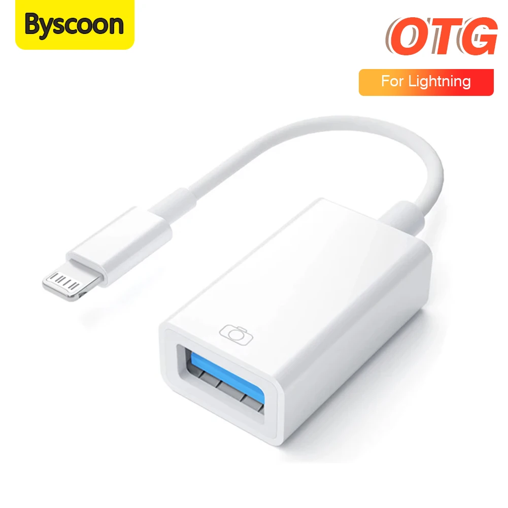 Byscoon USB 3.0 OTG Cavo Adattatore Per iPhone 14 13 12 11 Pro Max Xs XR 7 8 Plus Lightning a USB Cavo Adattatore Fotocamera Convertitore