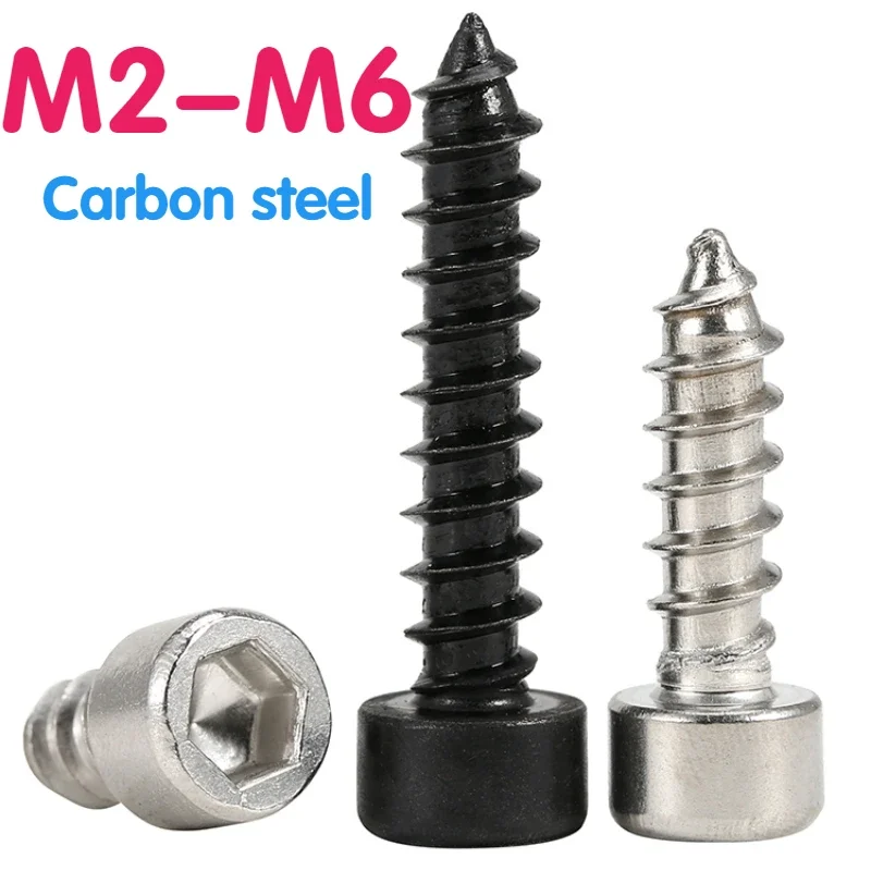 M2, 5 m3 m2, 5 m4 m5 m6 Klasse 2,6 schwarz/Nickel Zink Sechs kant Innen sechs kant selbst schneidende Schraube selbst schneidende Holz schraube Image