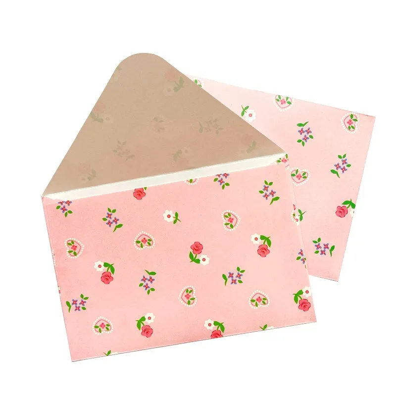 10 teile/los Rosa Romantische Blumen Umschlag Mädchen student schreibwaren Fenster Umschlag geschenk DIY handgemachte 16*11 cm Image