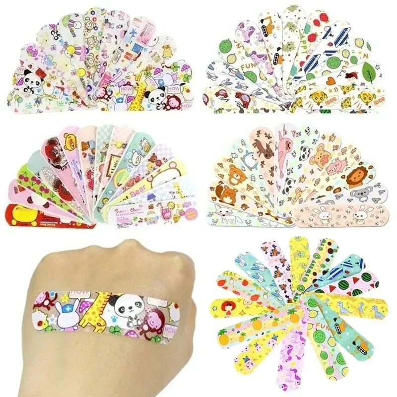 100 Stück/120 Stück Cartoon-Pflaster Kawaii Wundpflaster für Kinder Klebeverbände Erste-Hilfe-Verbandstreifen Klebeband Patch Woundplast Image