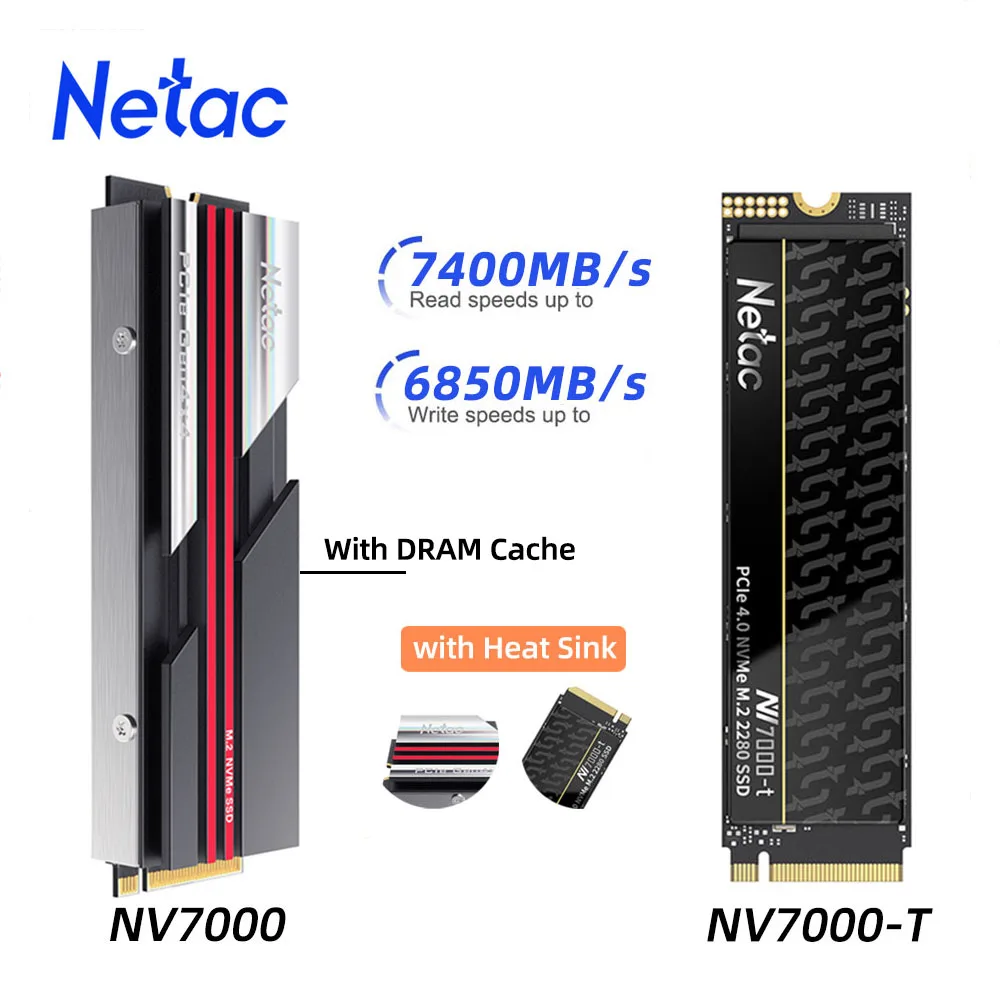 Netac M2 NVMe SSD 2 TB 512 GB 4 TB SSD 1 TB interne Solid-State-Festplatte M2 PCIe 4.0x4 2280 SSD-Laufwerk für PS5 Laptop PC Image