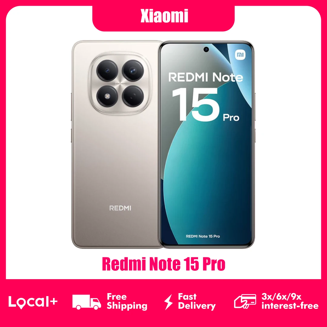 Xiaomi Redmi Note 15 Pro 4G 8GB 256GB 12GB 512GB 6,77 Zoll AMOLED-Display MTK Helio G200-Ultra 200MP Kamera 6500mAh Akku Image