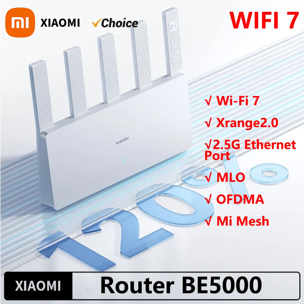 Neuer XIAOMI Router BE5000 WiFi 7 5011 Mbit/s 2,5 GHz Netzwerkanschluss 512 MB Speicher Dual Broadband Access Netzwerksicherheitsschutz -CN Image
