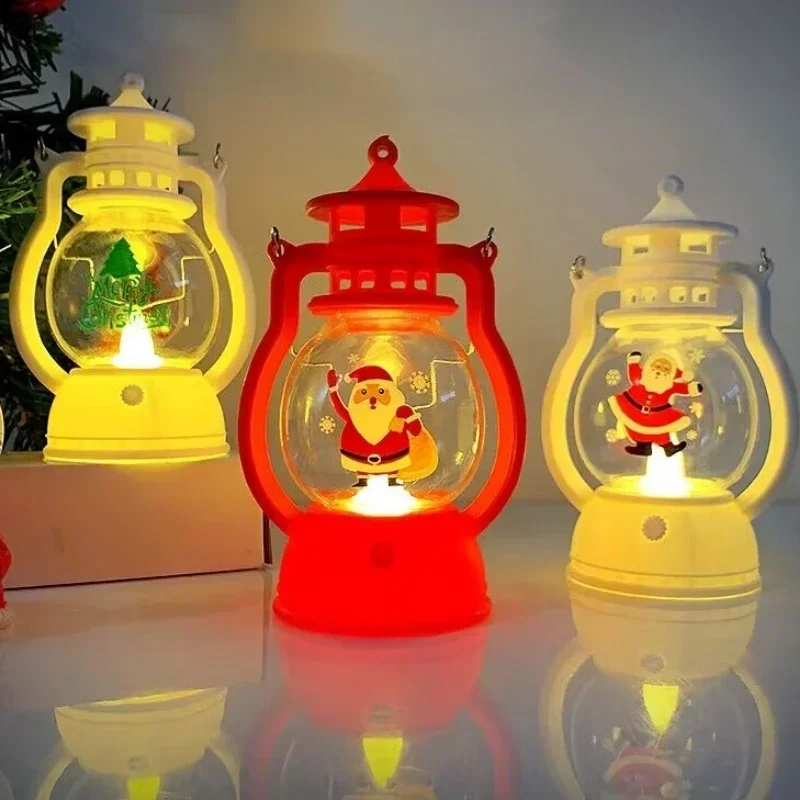 Mini LED Nacht lampe Weihnachten Desktop Ornamente tragbare Öllampe Festival Weihnachts feier Dekoration Requisiten glühendes Pferd Licht