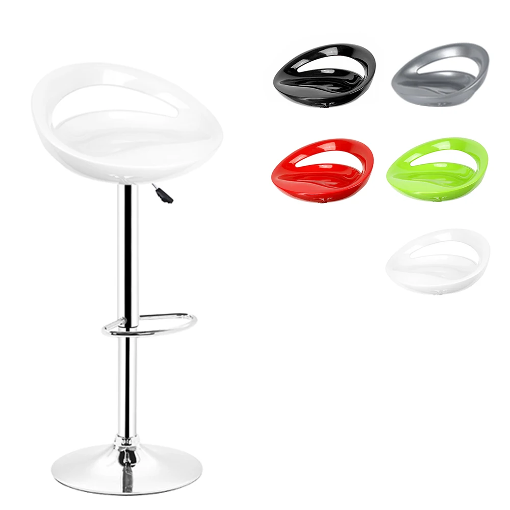 Barhocker-Set, 2 Stück, Barhocker aus Kunststoff mit Fußstütze, höhenverstellbar am Griff, für Küche, Bar, Bistro Image