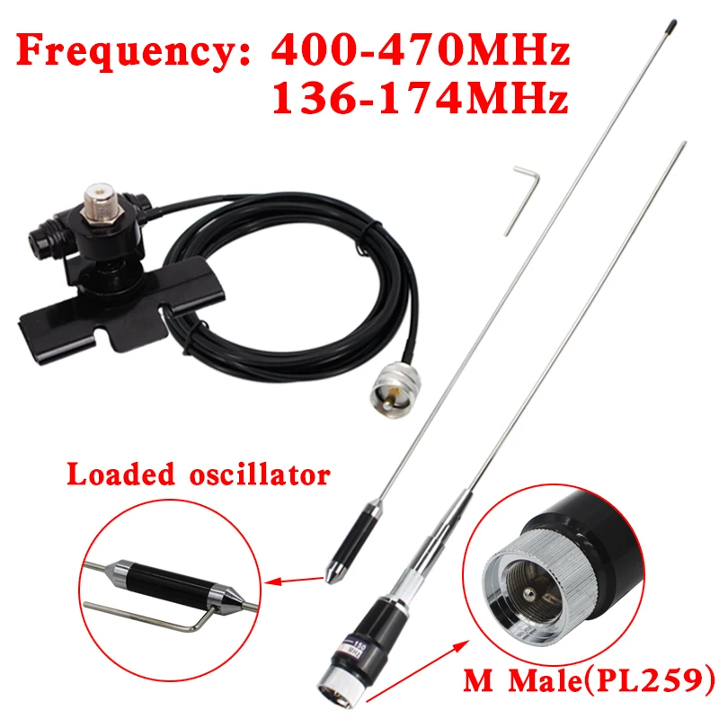 GT-ZBJG VHF UHF 100 W High Gain Antenne Dual Band PL259 für Baojie BJ-218 QYT KT-8900 TYT TH-8600 Etc Auto Mobile Radio Image