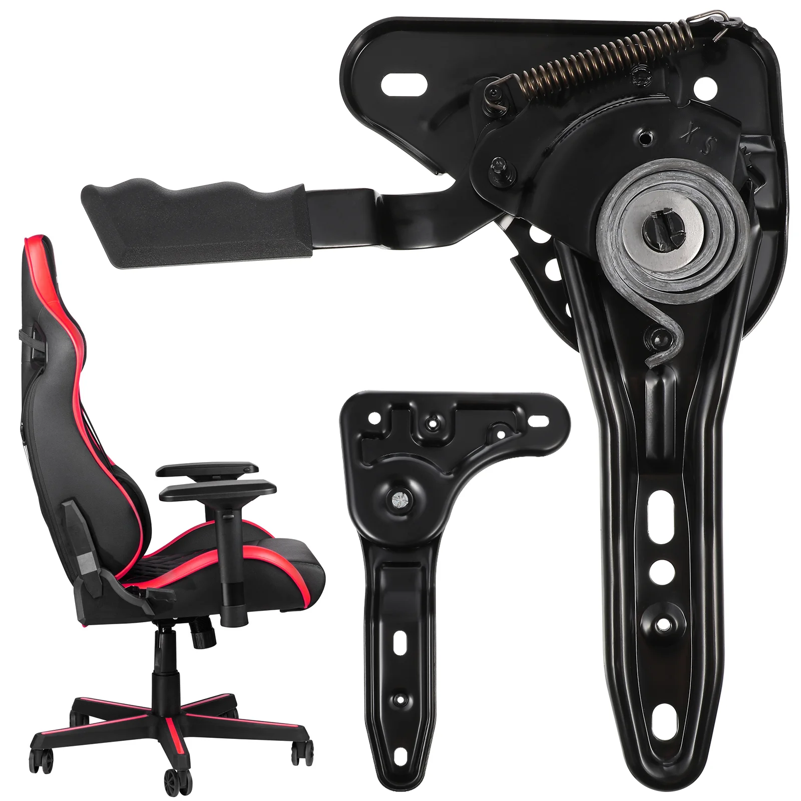 Weißer Autositzstuhl, weißer Autositz, Gaming-Stuhl, Stimmgerät, weißer Autositz, Werkzeugstuhl, Zubehör, Rückenlehne, Neigungseinstellmechanismus