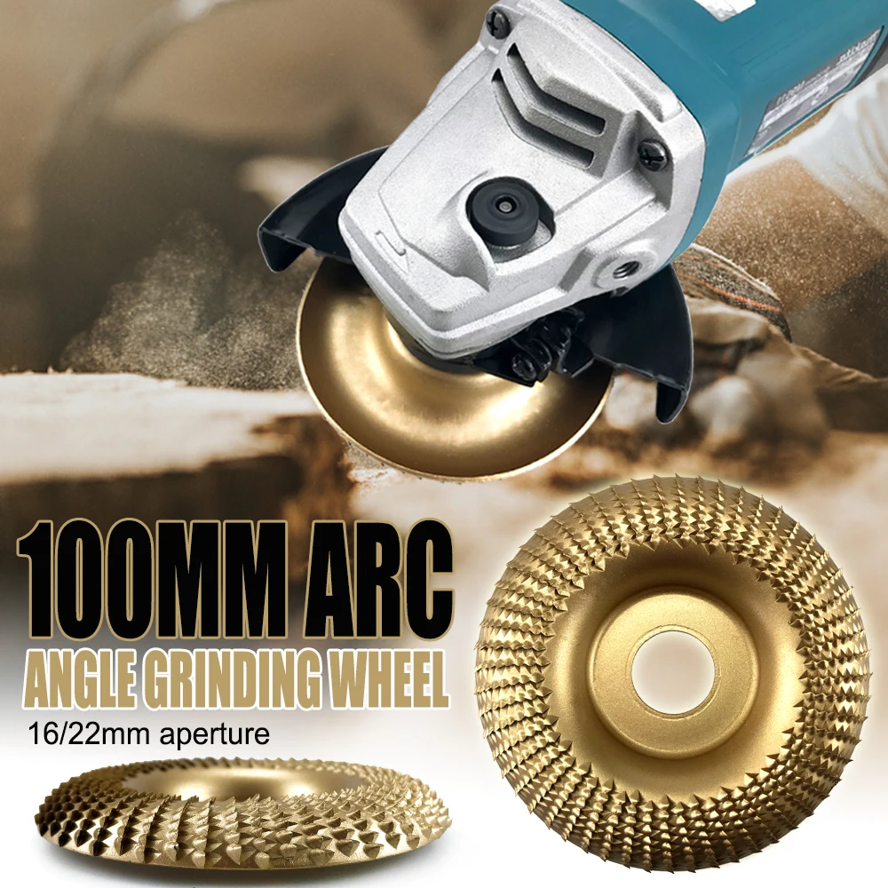 100 mm Bogenwinkel-Schleifscheibe, Holzformung, Schleifscheiben, Holzbearbeitung, Schleifscheibe, rotierende Schleifmittel, 16/22 mm Öffnung Image
