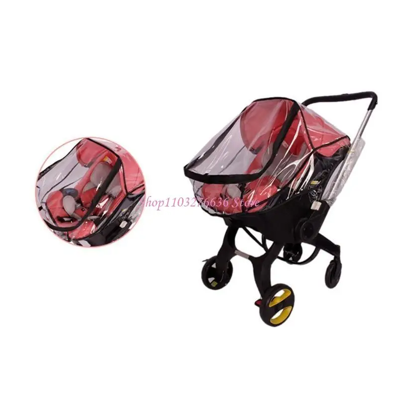 R6FD Baby Kinderwagen Regenabdeckung Kinder für wasserdichte winddichte transparente sh Image