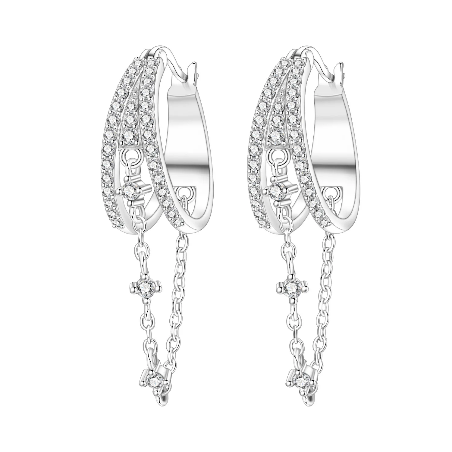 Orstarry S925 Sterling Silber Multi Kreis Quaste Ohrringe Vielseitige Creolen Für Frauen Schmuck Original Party Geschenke Image