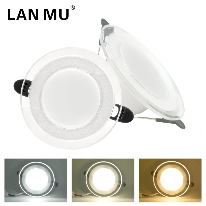 4-Zoll-LED-Downlight, 3 Farben, wechselbar, Spot-LED, 6 W, 220 V, runde Einbauleuchte, Innenbeleuchtung, Downlight