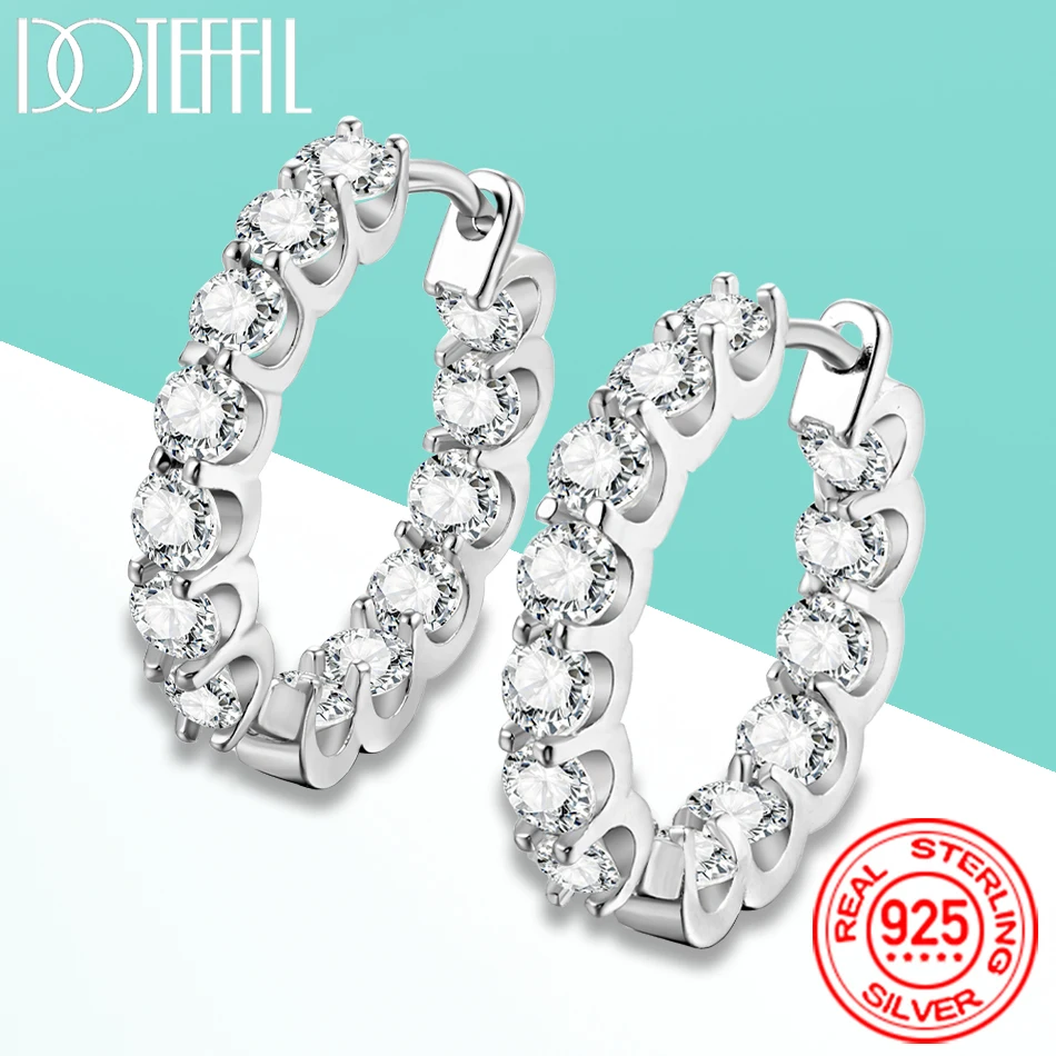 Doteffil 2,6 ct d Farbe 3mm Moissan ite Creolen 925 Sterling Silber mit gra Zertifikat für Frauen Hochzeits feier Schmuck