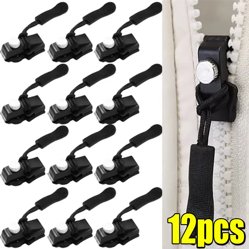 12/6Pcs Universal Zipper Reparatur Kit Schnell Instant Abnehmbare Zipper Kopf Ersatz Zipper Slider Pull Für Jacke Tasche mantel Image