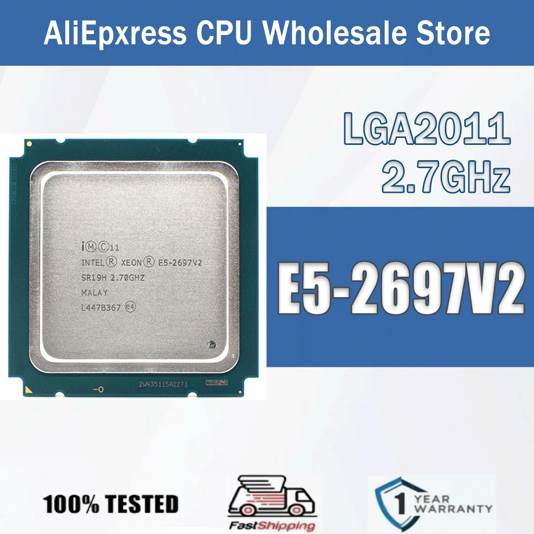 Intel Xeon E5-2697V2 2,7 GHz 12 Kerne 24 Threads SR19H 30M 130W E5 2697V2 Computer CPU Prozessor Server E5 2697 V2 Paket LGA 2011 Image