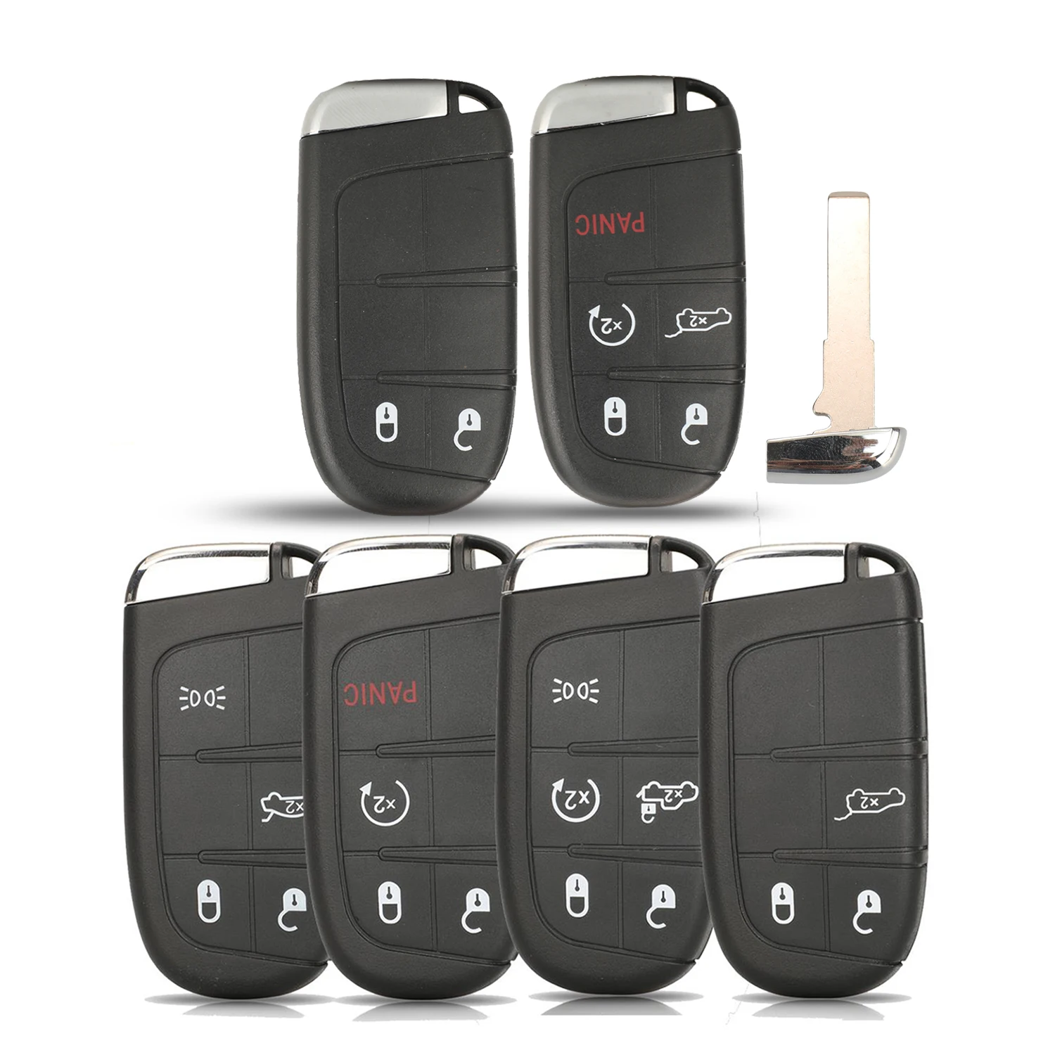 Jingyuqin Fernbedienung Schlüssel Shell Fall Fob 3/4/5BTN Fernbedienung Auto Schlüssel Für Fiat 500 500L 500X 2016 2017 2018 2019 Smart Fob Image
