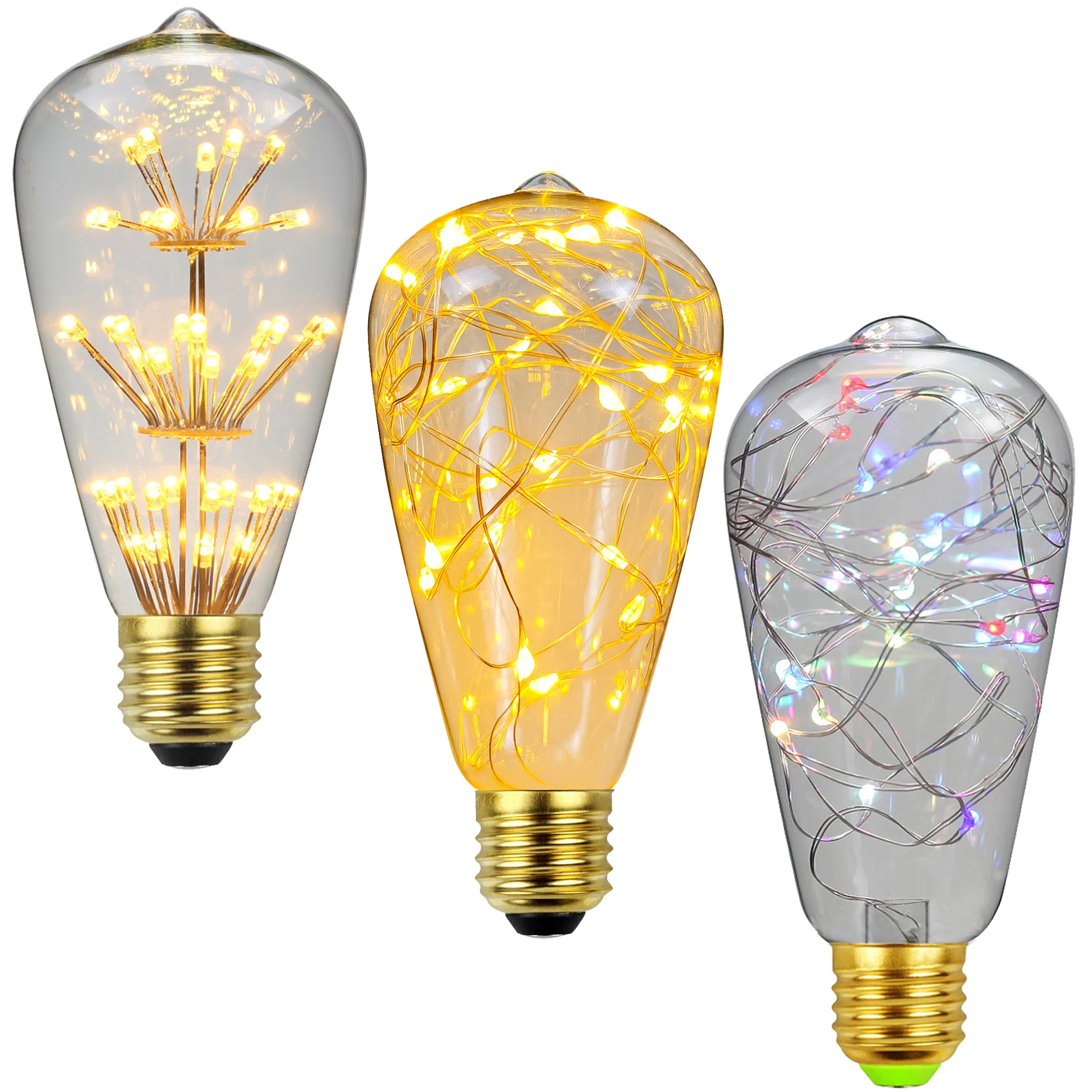Tianfan vintage led birne edison birne st64 sternen feuerwerk rgb 3w AC85-265V e27 dekorative glühbirnen Image