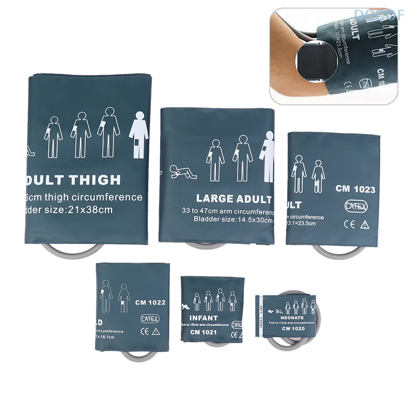 Wiederverwendbare 6-Größen-Manschette aus Nylon, Blutdruckmessgerät-Manschette, Patientenmonitor-Manschette für Blutdruckmessgeräte, Manschette für Menschen Image