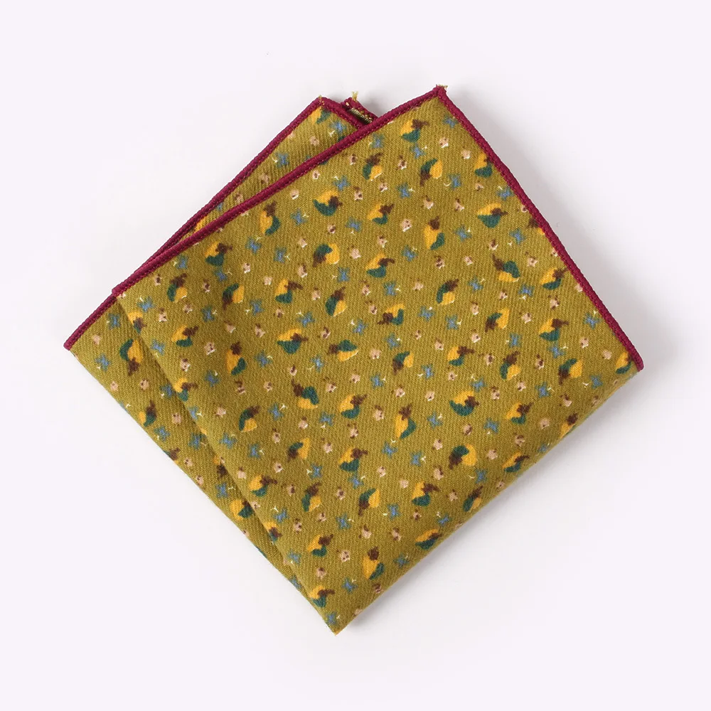 Neue Hohe Qualität Männer der 100% Baumwolle Blume Taschentuch Für Mann Hochzeit Druck Tasche Platz Brust Handtuch Anzüge Taschentücher 23*23cm Image