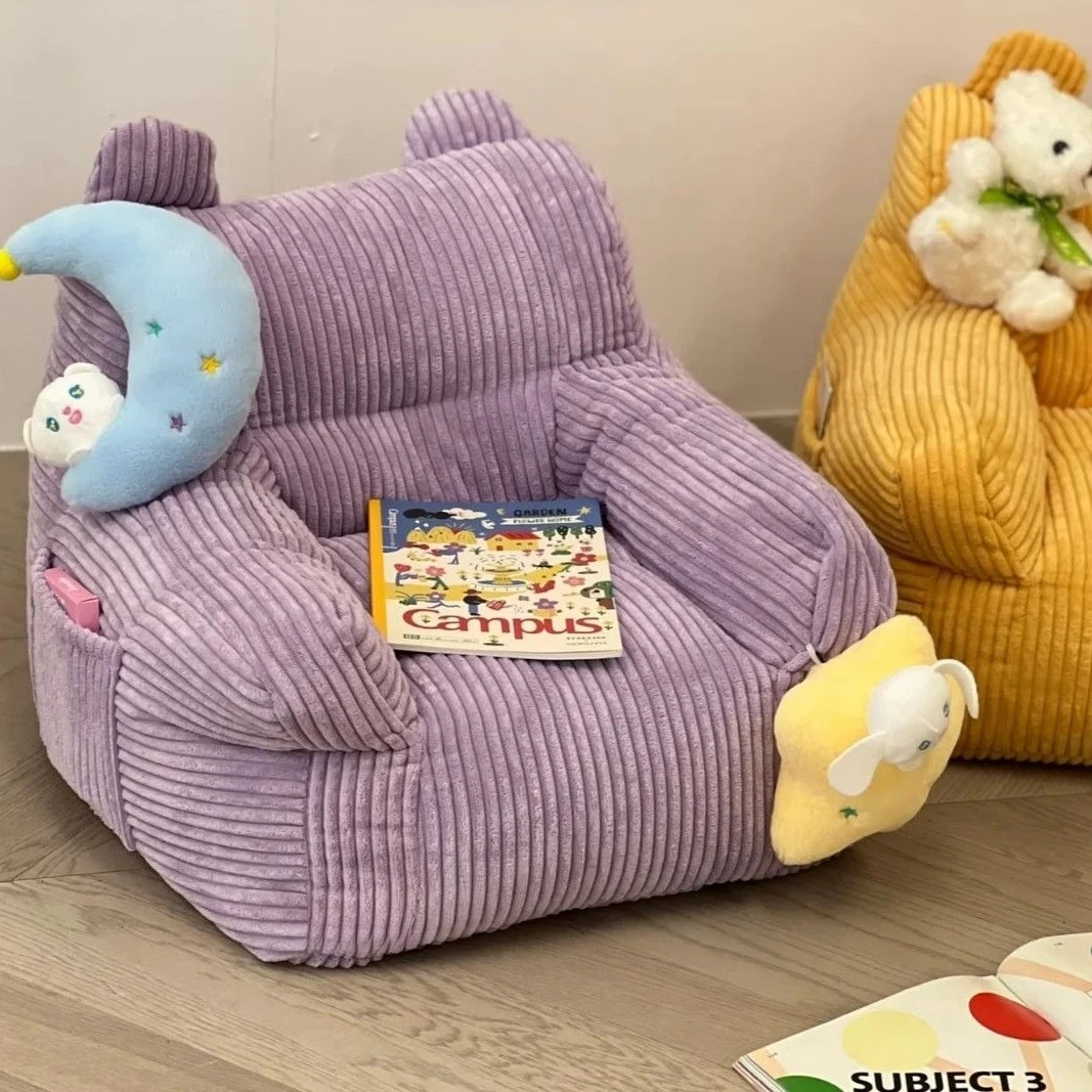 INS Kinder Faul Sofa Hocker Mini Sitzsack Cord Nette Jungen Mädchen Casual Sitz Boden Lesen Tatami Sofa Kinder möbel Image