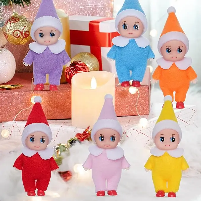 Bunte Weihnachts baby Elfen puppe-Weihnachten Baby Junge & Mädchen kleine Elfen puppen Weihnachts dekorationen Kinderspiel zeug Geschenk der schwangeren Mutter