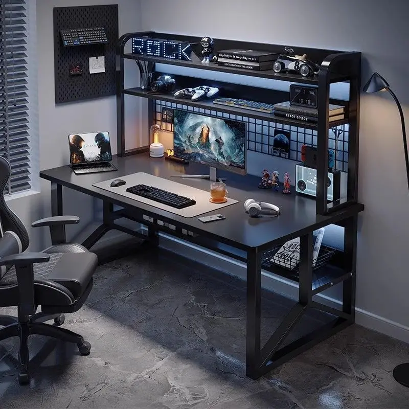 Büro-Computertisch, Computertisch, Gaming-Schreibtisch, stabiler Heim-Gamer-Tisch, Metallbeine, Schlafsaal, Studententische, Laptop-Computertisch