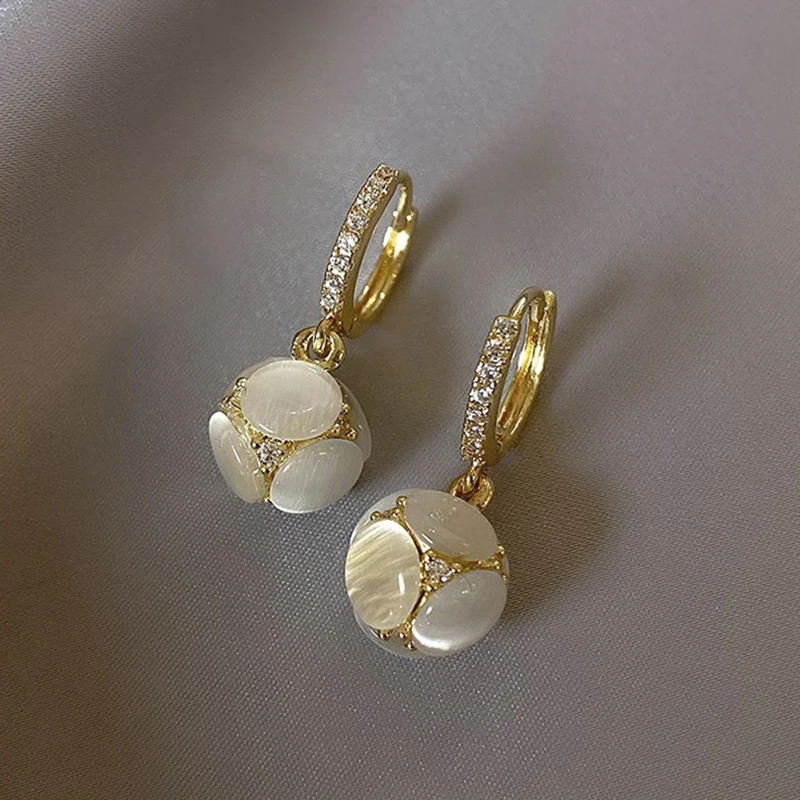 18 karat Gold schmuck Elegante Opal Stud Ohrringe Für Frau 2020 Neue Klassische Schmuck Luxus Party Mädchen Ungewöhnliche Ohrringe