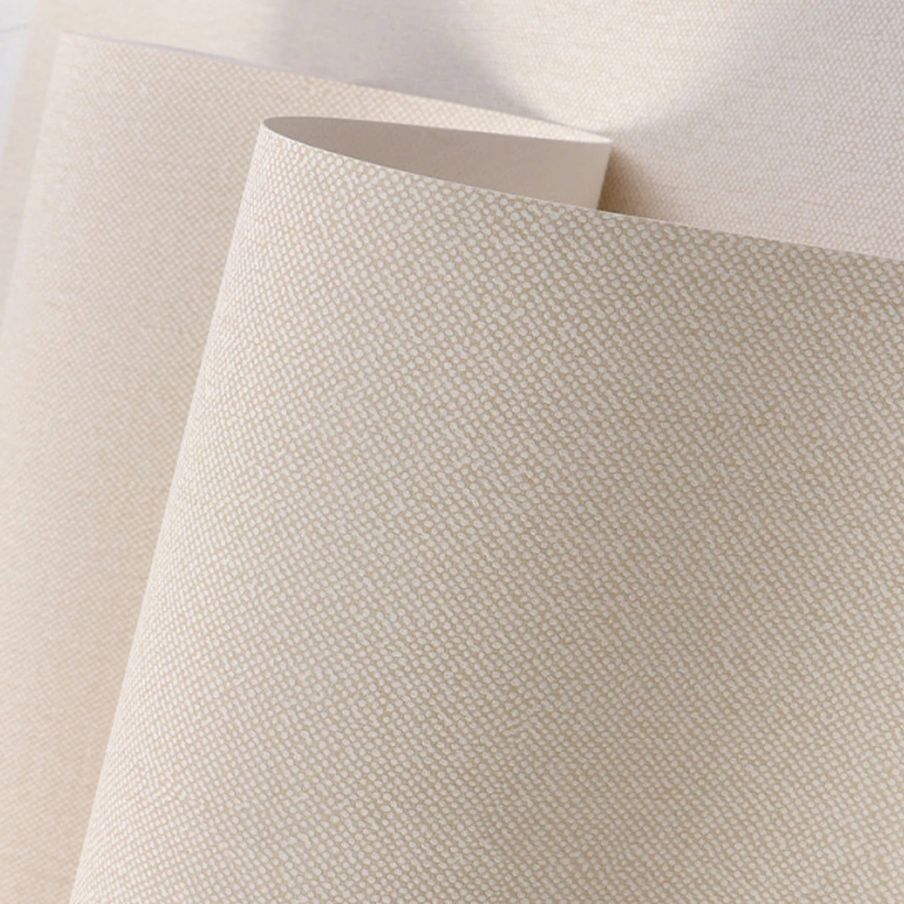 Moderne nordische Leinen grau Tapeten Wohnkultur Vlies einfarbige Stroh Tapete für Wohnzimmer Schlafzimmer Abdeckung beige Image