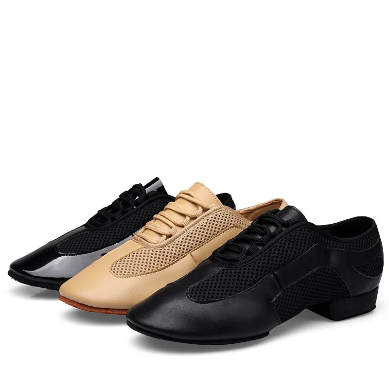 Outdoor Indoor Wear Leder Latin Tanz schuhe für Frauen Männer 3,5 cm 5cm Ferse Tan schwarz Ballsaal Tanz schuhe Street Dance Schuhe 46