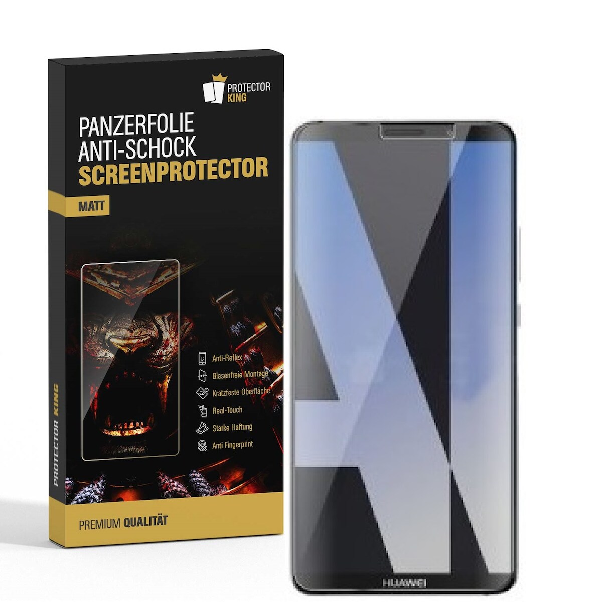 4x Panzerfolie für Huawei Mate 10 ANTI-SCHOCK Displayfolie Schutzfolie MATT Image
