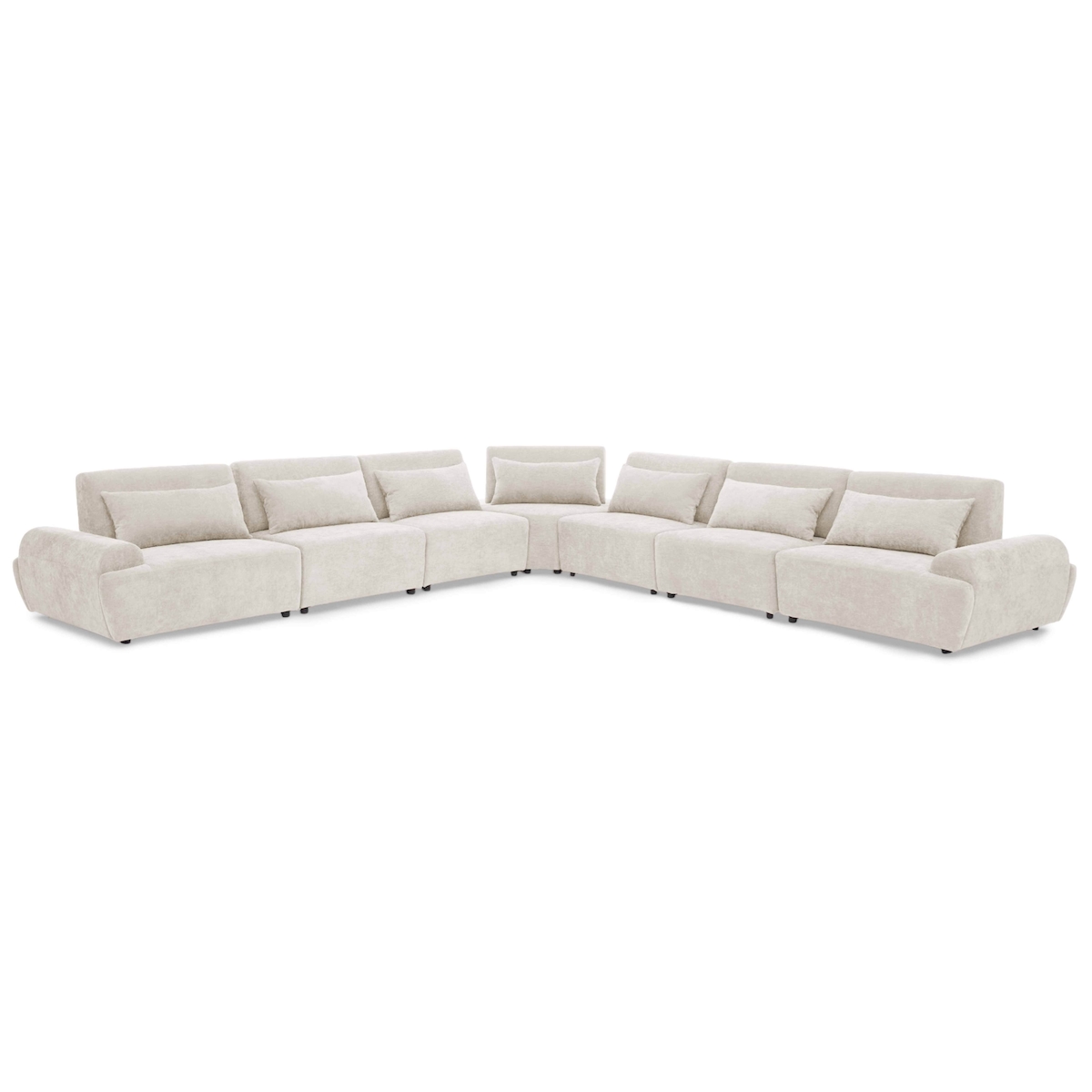 Oviala Business Modulares 7-Sitzer-Ecksofa mit verstellbarer Rückenlehne, weiß Oviala Image