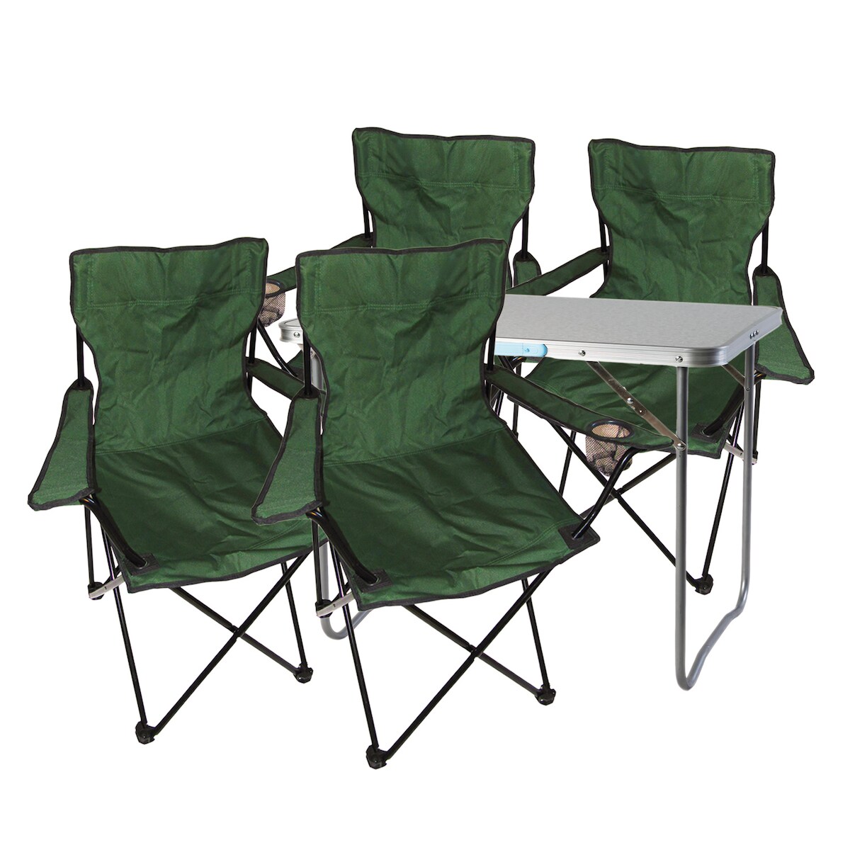 5-teiliges Campingmöbel Set Grün Tisch+ campingstühle mit Tasche Image