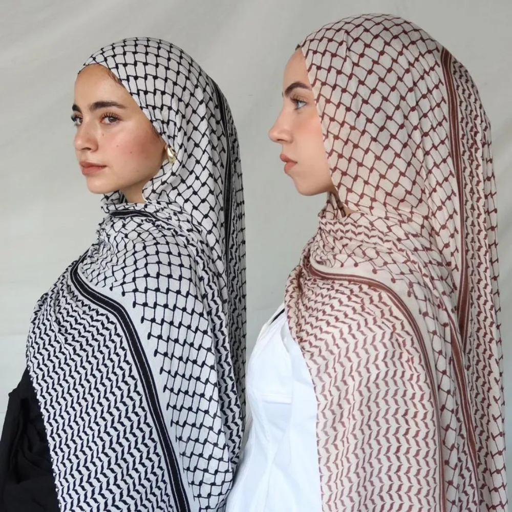 2024 neue gedruckte Chiffon Kopftuch Nahost Dubai Turkiye Stirnband muslimische Frauen Hijab Islam Mode Schal weibliche lange Turban Image