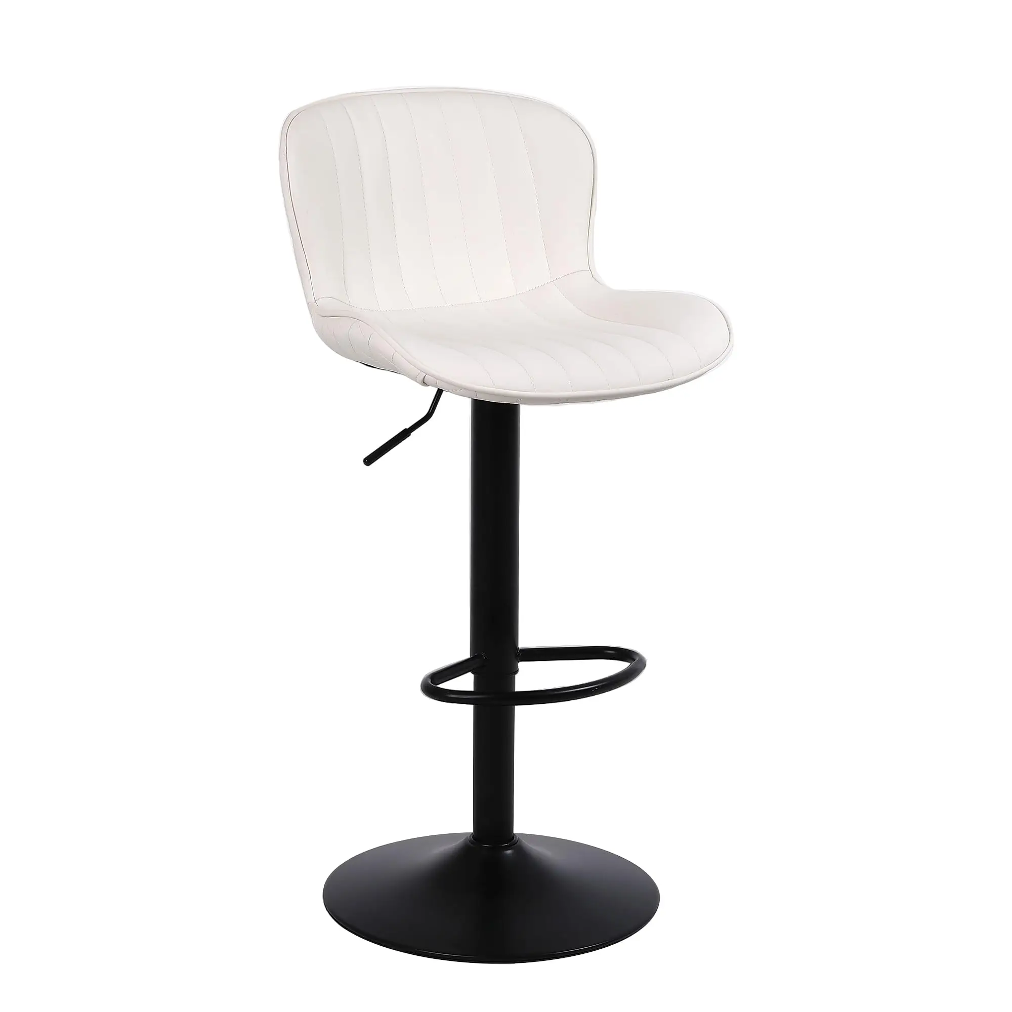 Ralex-Stuhl Barhocker, 1x Küchenhocker, 360° ° Drehbarer Barhocker mit Rückenlehne und Fußstütze – für Küche, Esszimmer, Beige