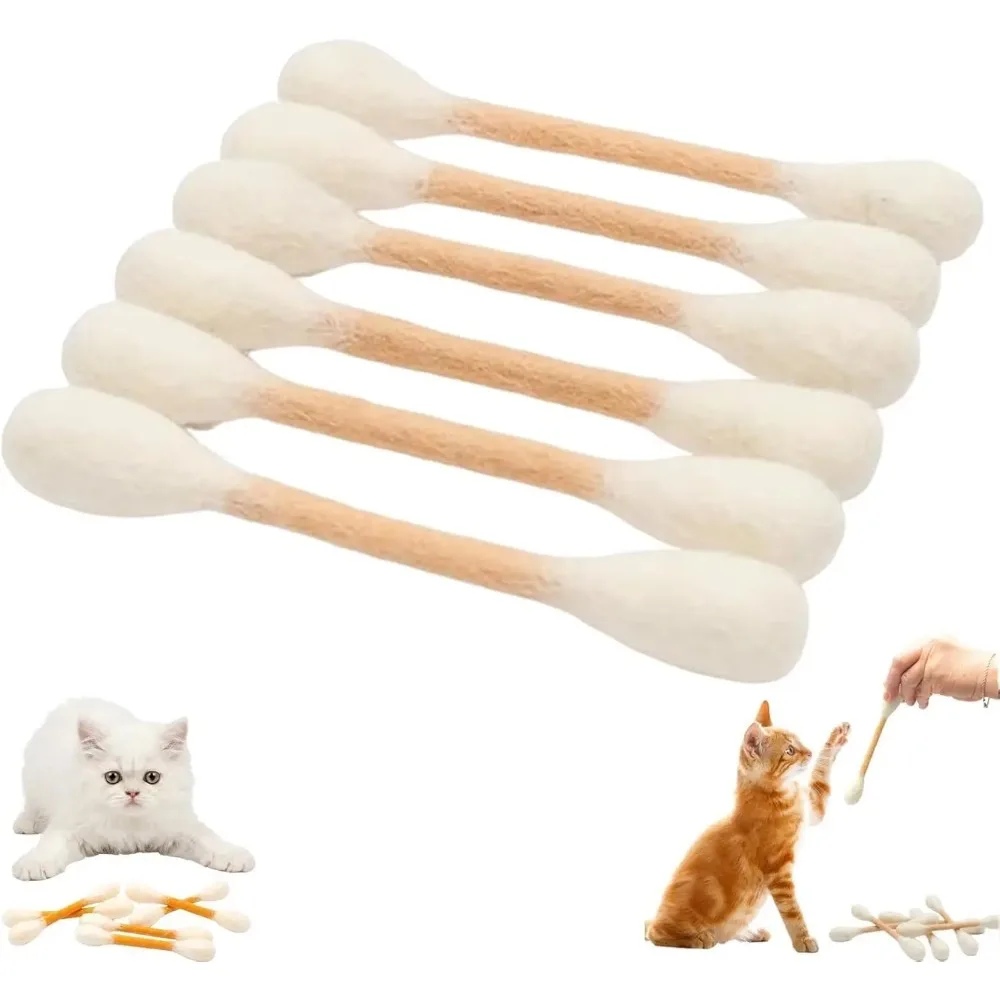 Baumwoll-Wattestäbchen Katze mit Katzenminze Kätzchen-Kaustick für Langeweile im Haus Langlebiges Zahnpflege- und Interaktives Filz-Katzenzubehör Image