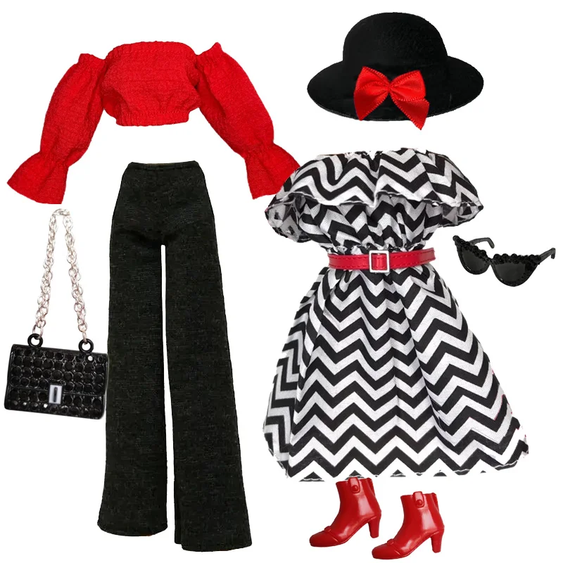 1/6 puppe Mode Kleidung Outfit Candy Farben Hemd mit Kleid Taschen Schuhe Für 29 cm Puppe Kleidung Casual Wear Puppen zubehör