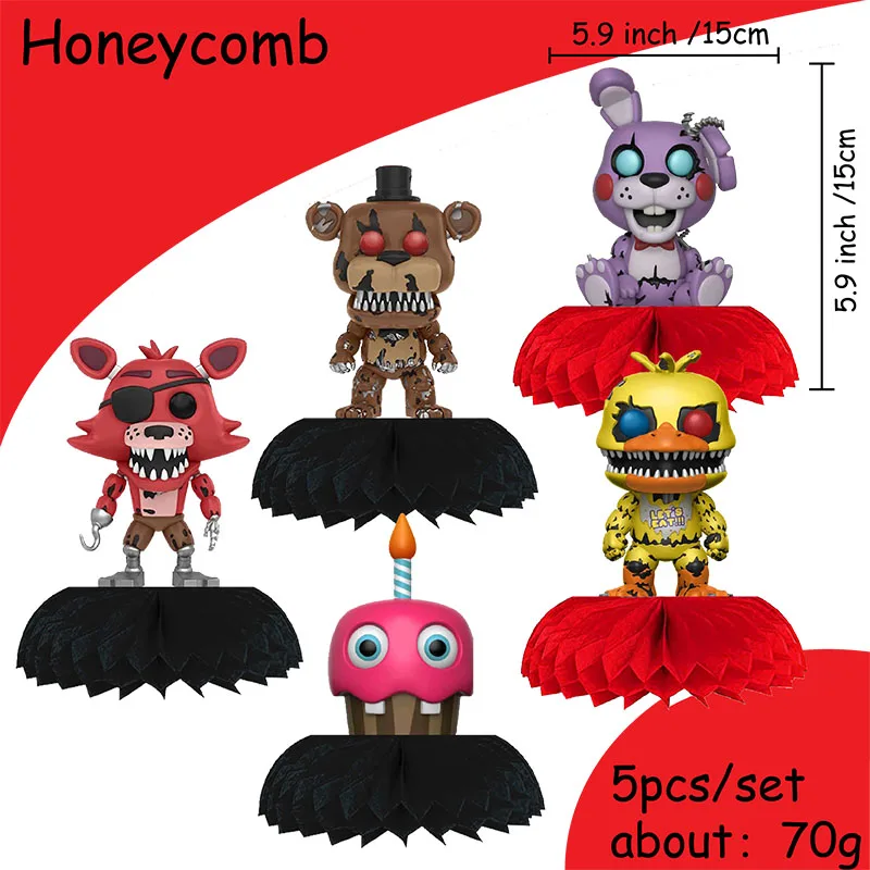 FNAF Cartoon-Themenspiel Five Nights at Freddy's Birthday Dekoration Wabentisch für Babyparty, Partyzubehör, Zubehör Image