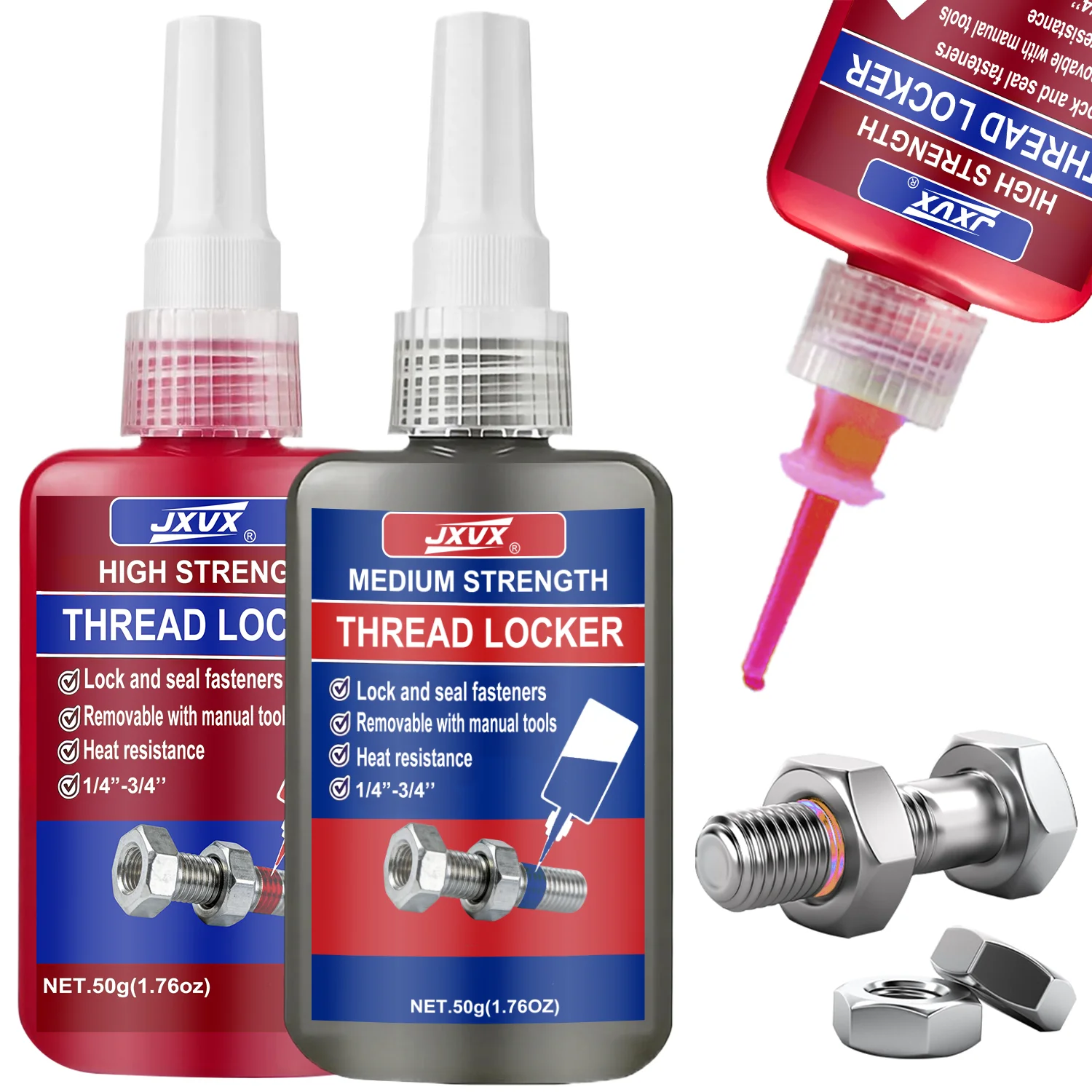 243/271 Schraubensicherung mittlerer bis hoher Festigkeit, blau Rote Schraubensicherung, Klebstoff, Schraubensicherung, blau, Schraubenkleber, anaerober Klebstoff, gegen Lösen, 50 ml. Image