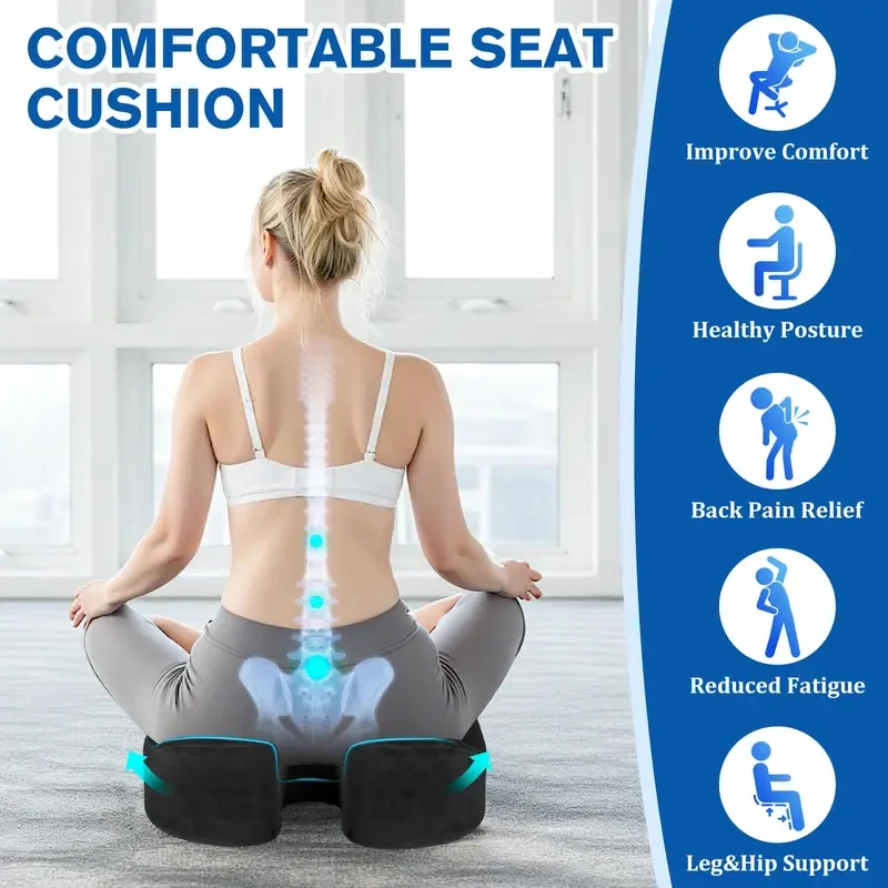 Orthopädisches Gel-Memory-Foam U-förmiges Sitzkissen, Steißbein-Schmerzlinderung für Heim- und Bürostühle