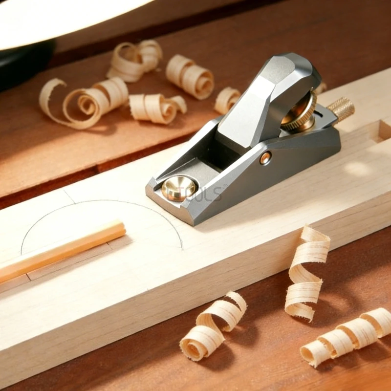 Niedriger Winkel-Aluminium-Holzhobel, präzise verstellbar, feine Holzbearbeitung, Kantenschneidehobel, manuelles Anfasen von Aluminium, Mini-Hobel Image