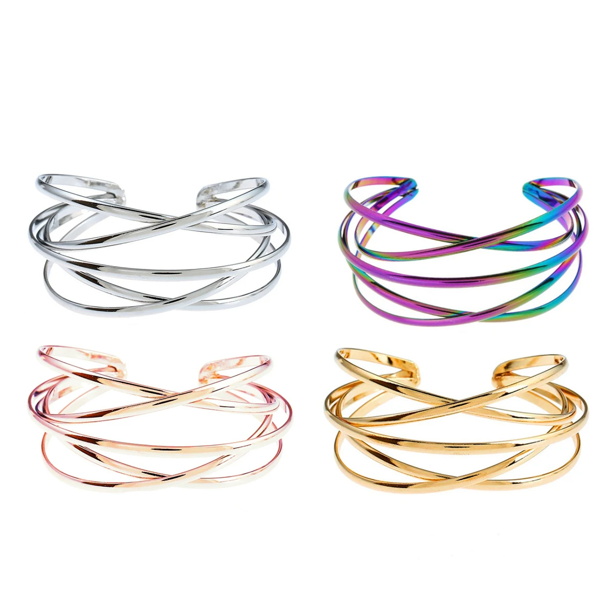 Punk Hohl Legierung Armreifen für Frauen Gold Silber Farbe Manschette Armband Offene Einstellbare Arm Armbänder Sommer Mode Schmuck