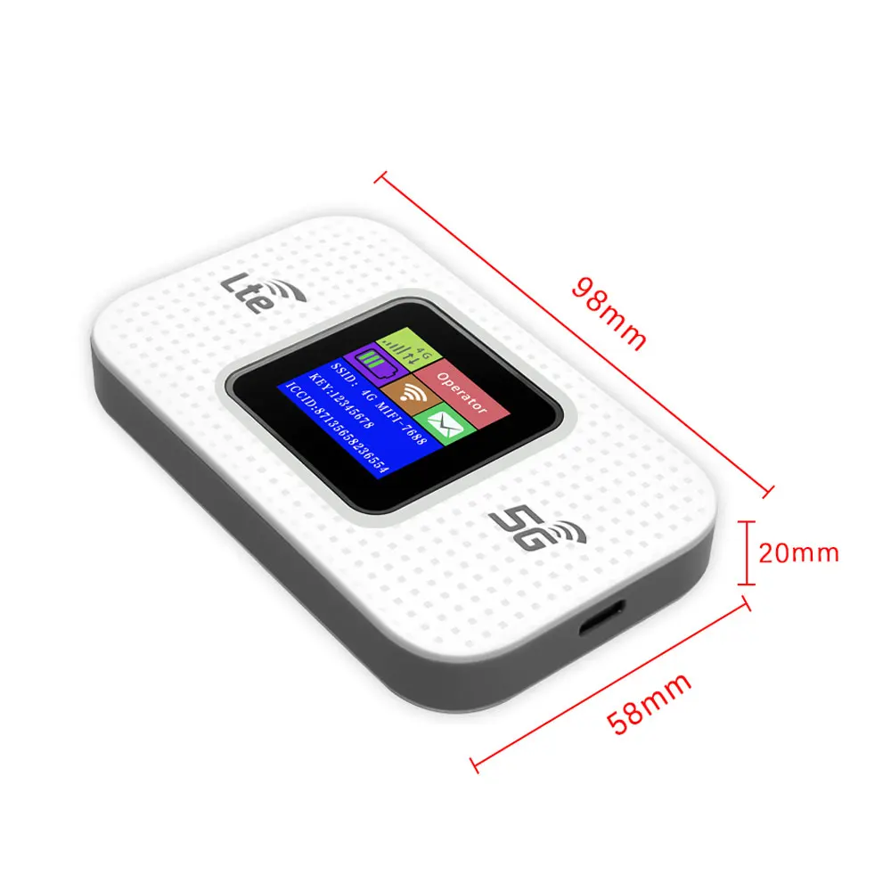 4G LTE Mobiler WLAN-Router 300Mbps Hochgeschwindigkeits-Hotspot-Modem mit Farbbildschirm für Telefon, Laptop, Tablet Image