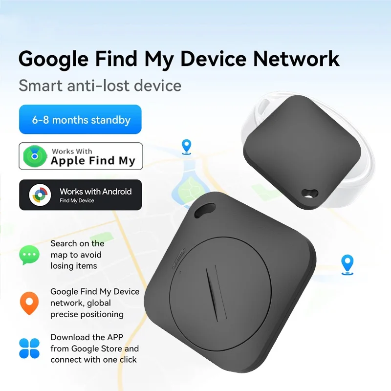 1/4PCS Mini GPS Tracker Smart Tag Anti-verloren Finder Locator für Schlüssel Brieftasche Auto Arbeit mit Apple Find My /Google Find My Device APP Image