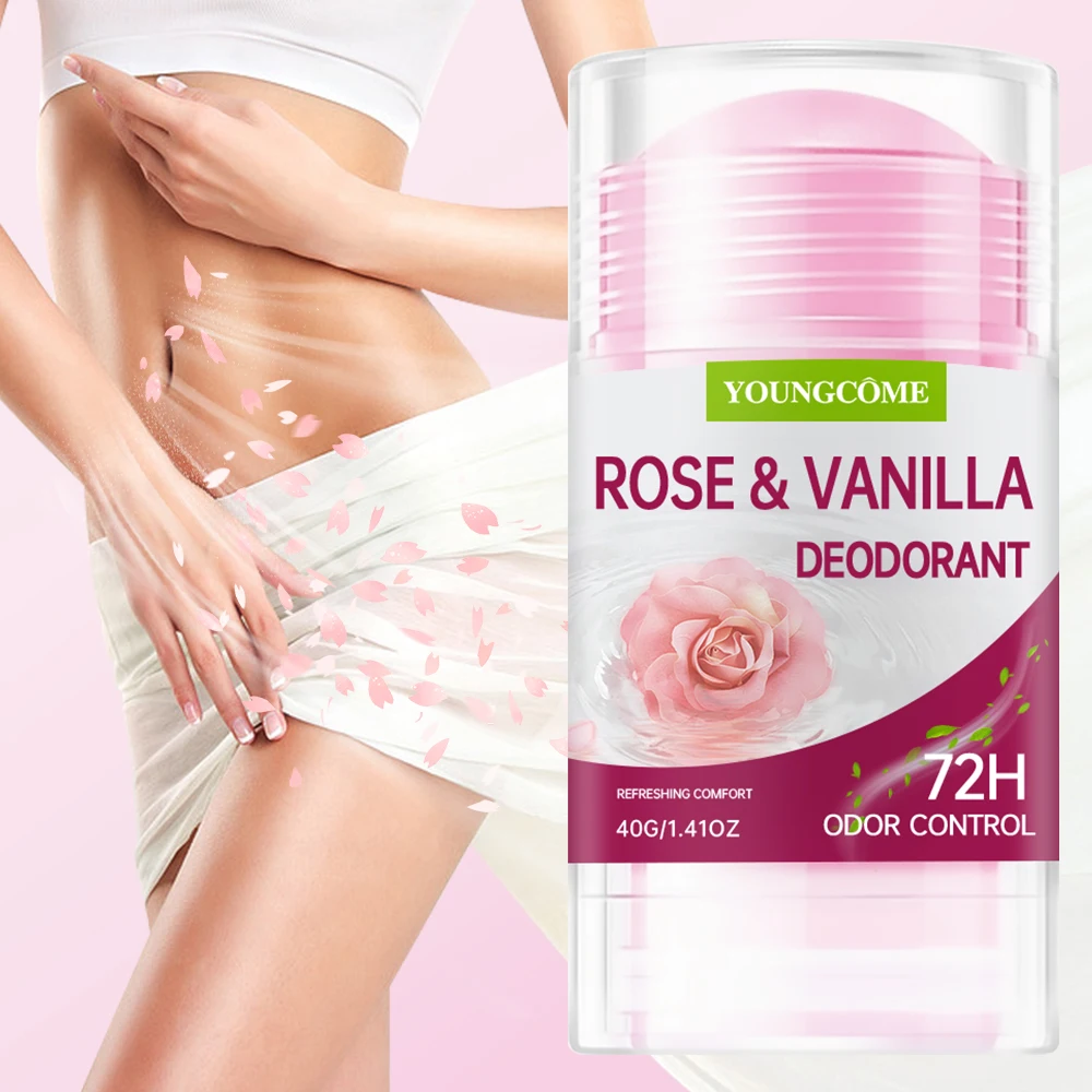 Deodorant-Stick ROSE VANILLA Körpergeruch-Entfernungscreme zur Entfernung der Achselhöhle, erfrischendes Antitranspirant, anhaltendes Aroma, Deodorant Image