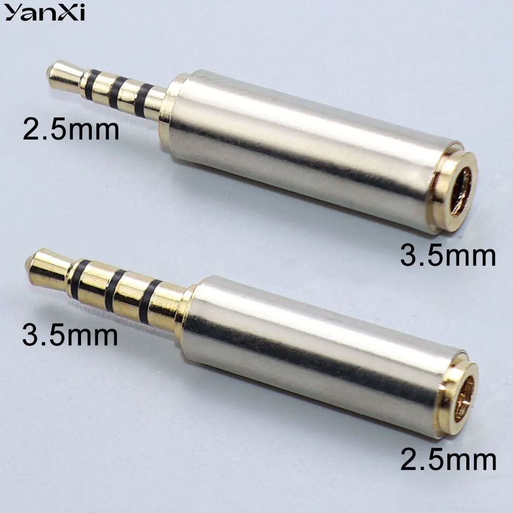 YanXi 2-5 Stück 2,5mm Stecker auf 3,5mm Buchse Stereo-Audio-Adapter 3,5mm auf 2,5mm Aux-Kabel-Konverter Kopfhöreranschluss Mikrofonstecker Image